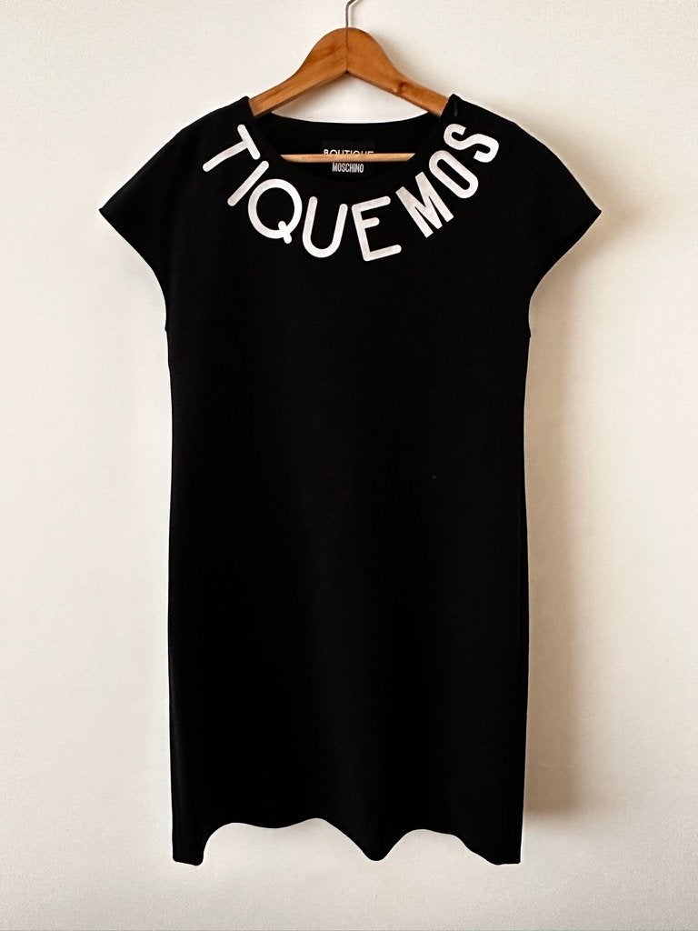 Moschino zwarte designer jurk maat 38, Maat 38/40 (M), Verzenden, Zwart, Moschino