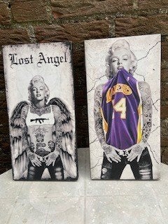 MERILYN MONROE,  2x op canvas, Ophalen, Gebruikt, Film, Poster