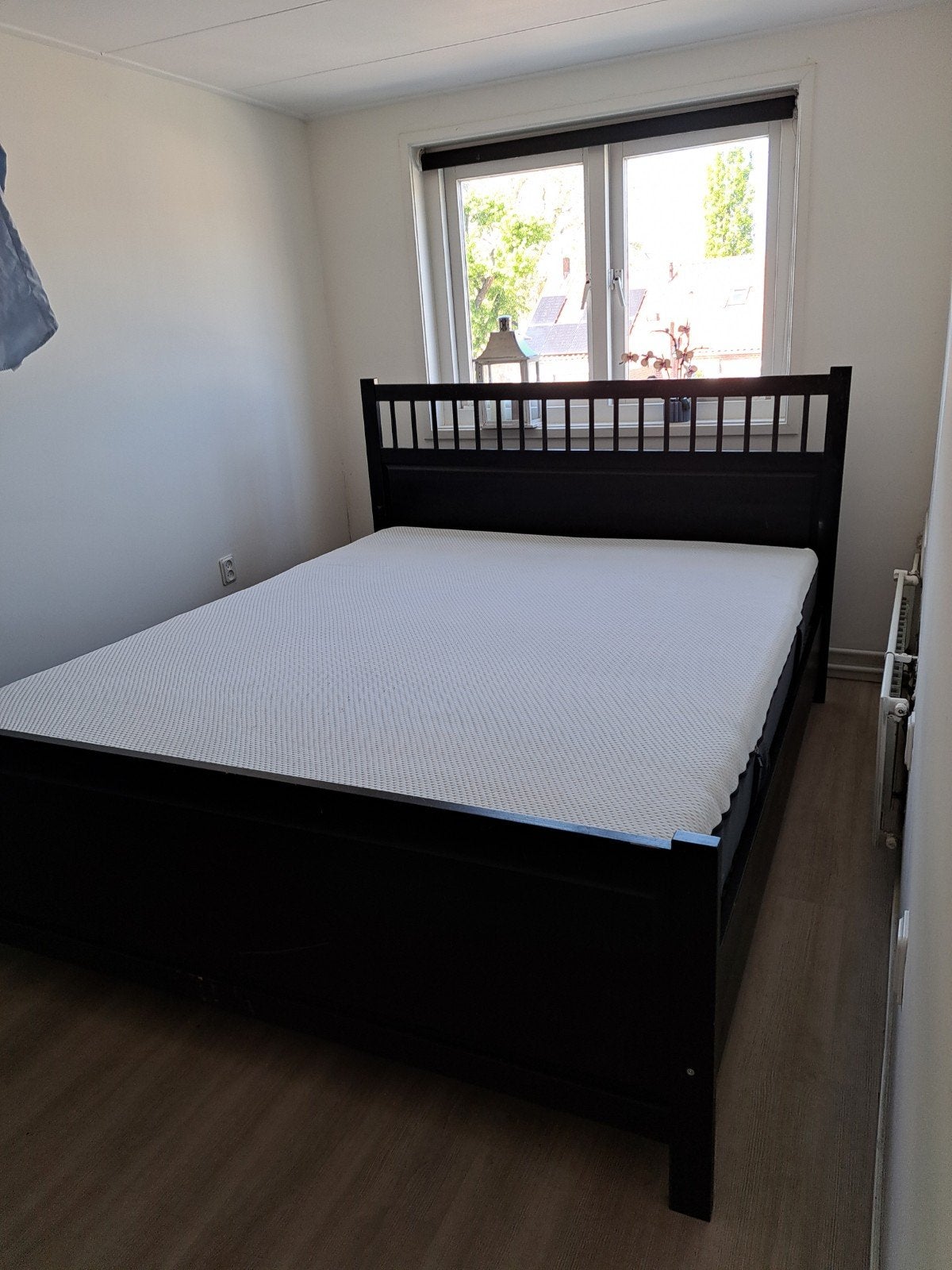 Bed met matras, Ophalen, Gebruikt, Zwart, Tweepersoons
