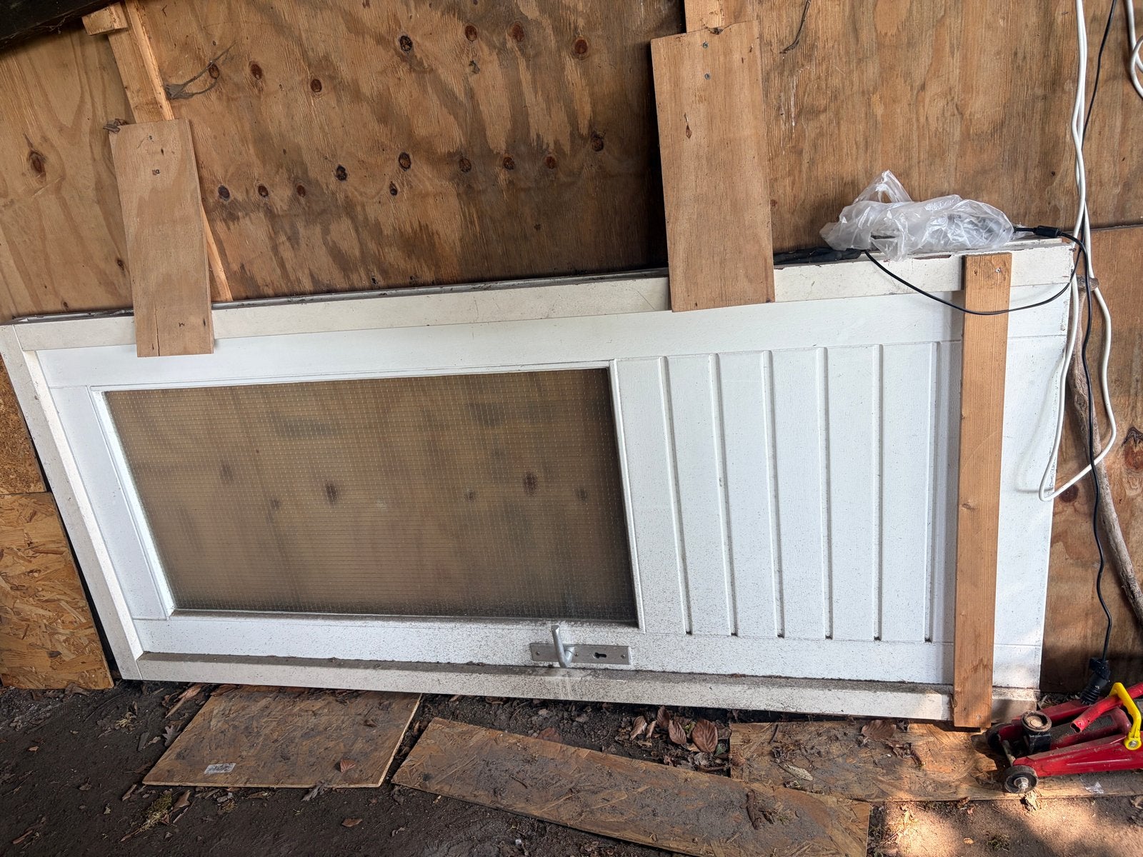 Nette achterdeur met draadglas, 236x103cm, Gebruikt, 215 cm of meer, Ophalen, 100 tot 120 cm