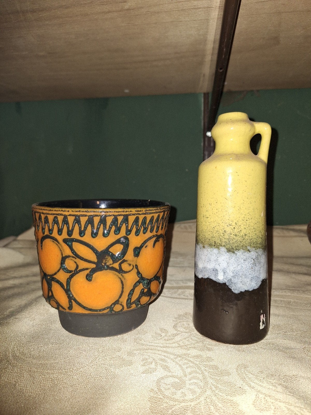 Vintage West Germany Keramiek Set: Vaas & Bloempot, Ophalen
