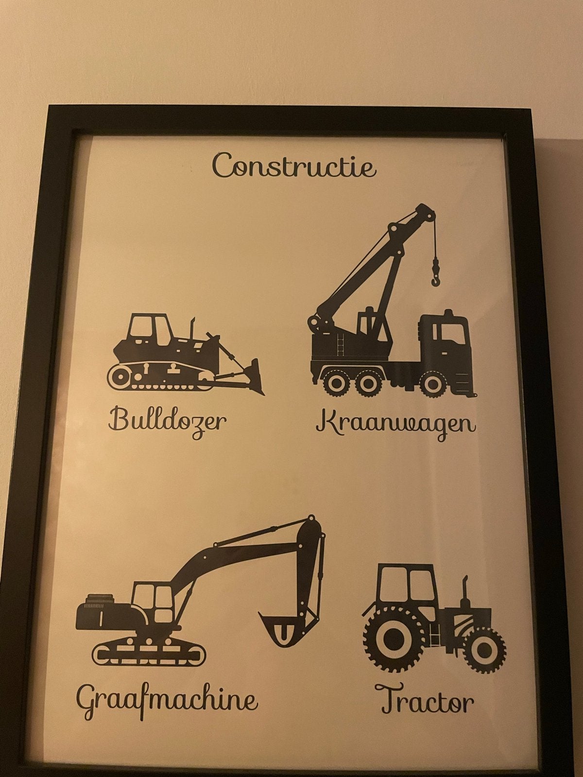 Set van 3 posters met bouwvoertuigen excl lijsten, 50 – 75, Minder dan 50 cm, Ophalen of Verzenden, Print