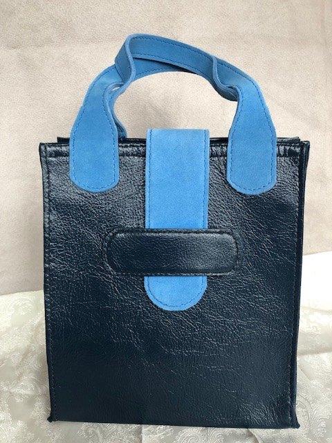 Blauwe leren dames handtas, shopper-model, Sieraden, Tassen en Uiterlijk, Tassen | Damestassen, Ophalen of Verzenden, Nieuw, Blauw