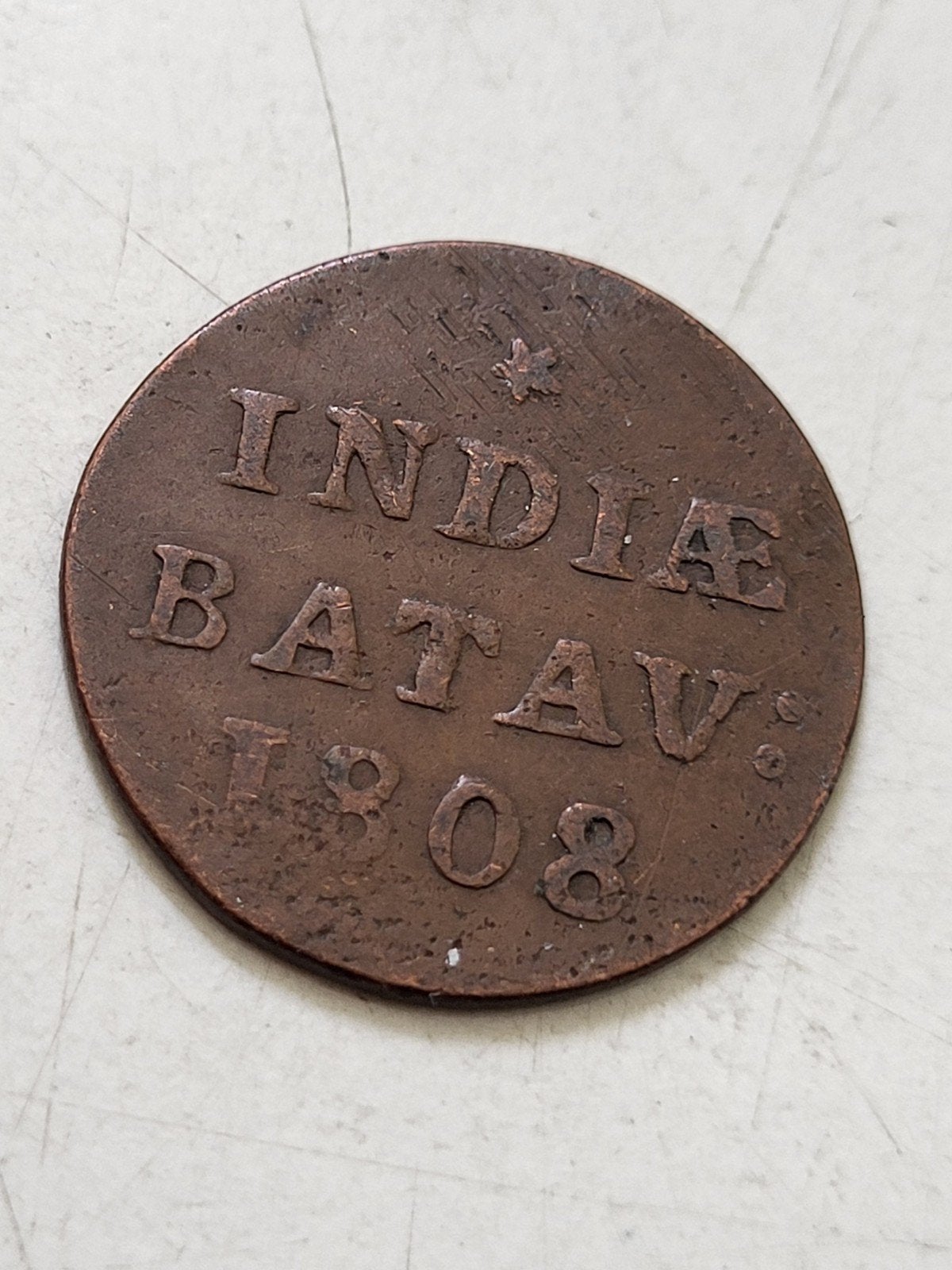 Historische Munt 1 Duit - Nederlands-Indië 1808, Postzegels en Munten, Munten | Nederland, Ophalen of Verzenden, Vóór koninkrijk