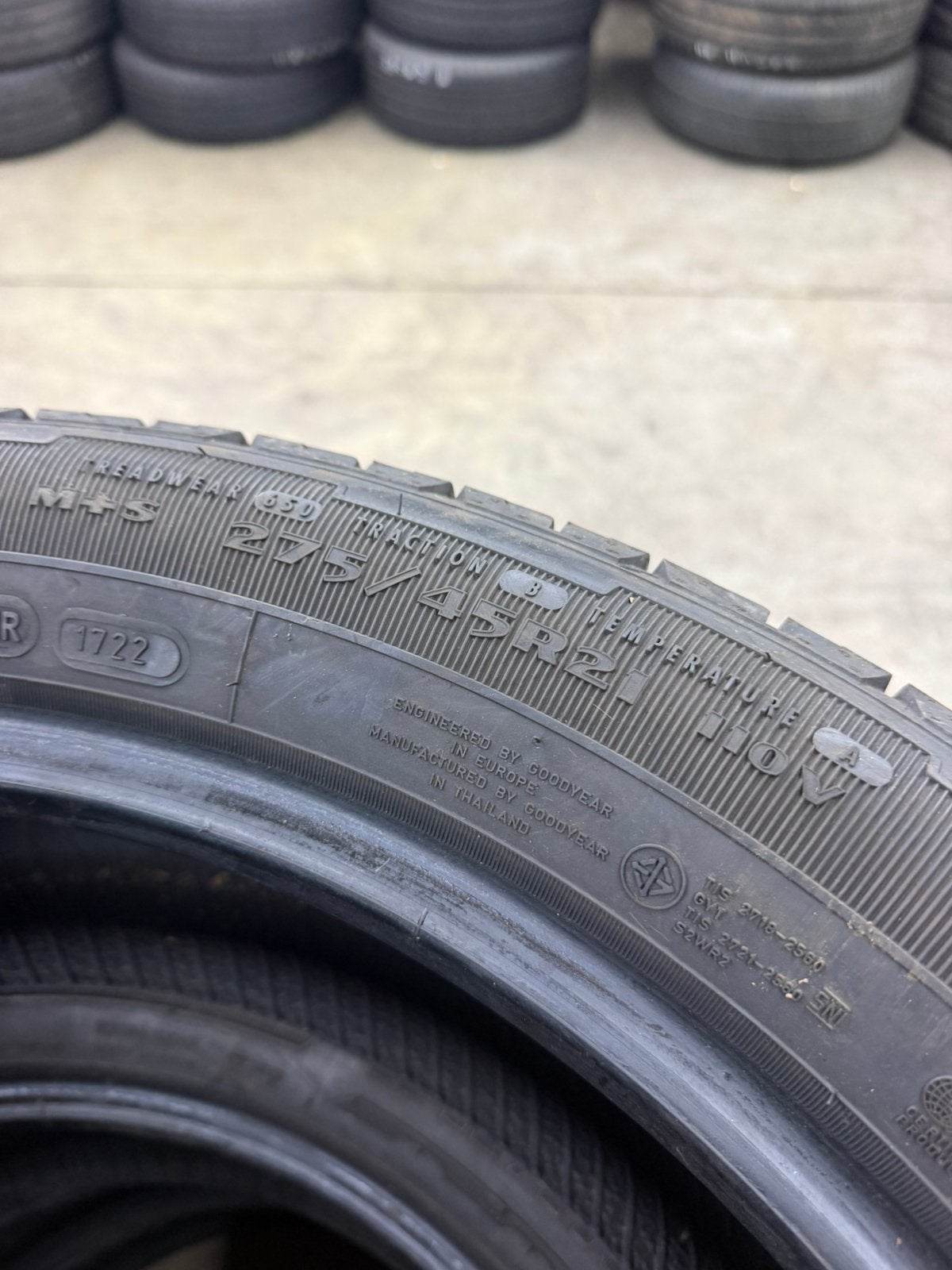 4x 275-45-21goodyear 7.5mm zomer rangerover €400 all incl!, Ophalen, 19 inch, Zomerbanden, Band(en)