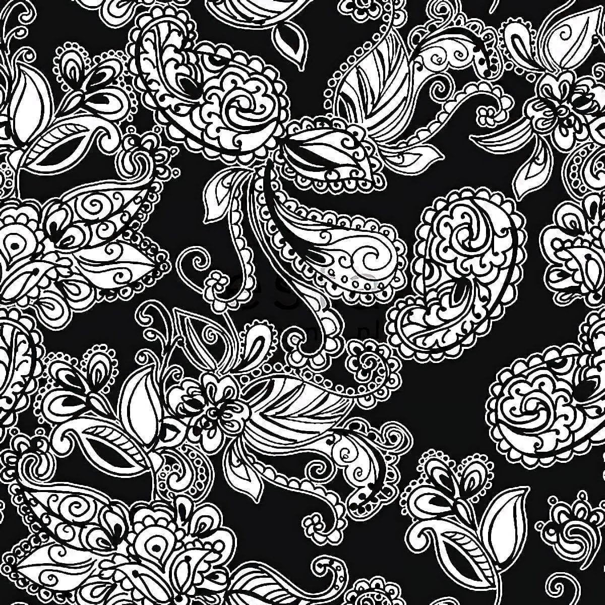 Esta Home Vliesbehang Zwart-Wit Paisley Patroon, Overige patronen, Modern, Ophalen of Verzenden, Esta Home