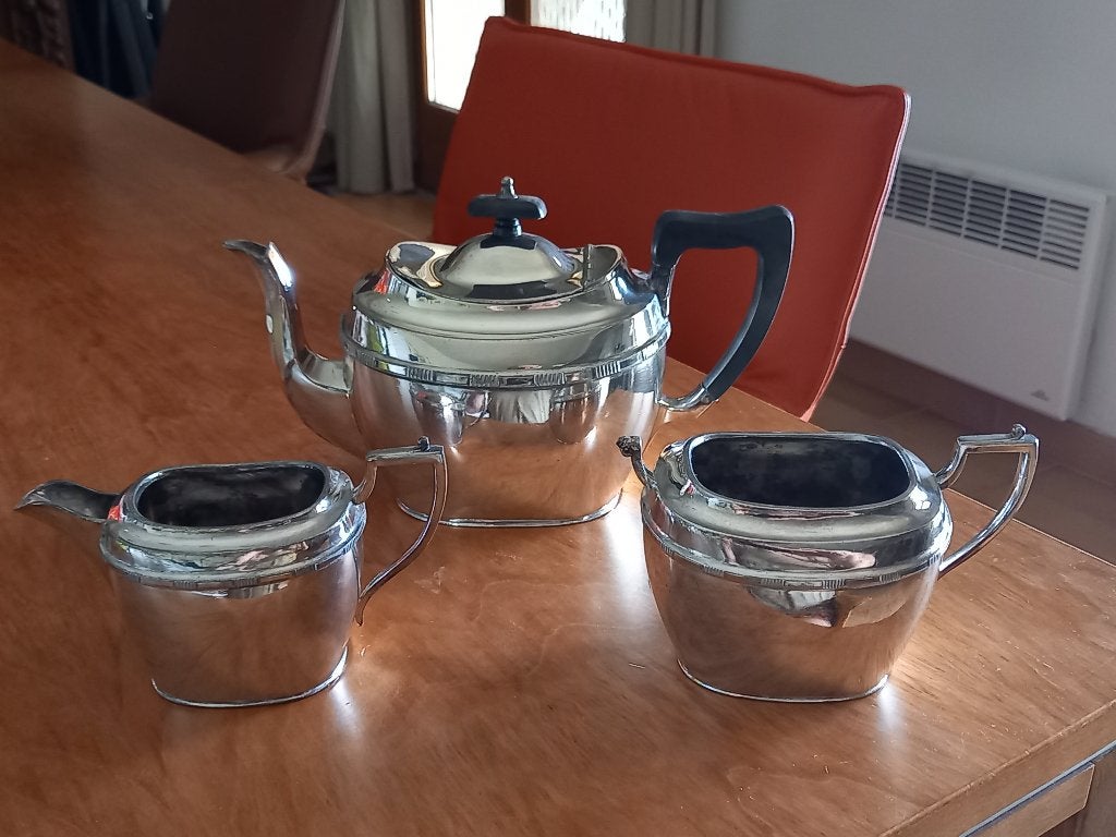 Antieke silverplated Thee set, Antiek en Kunst, Antiek | Servies compleet, Ophalen
