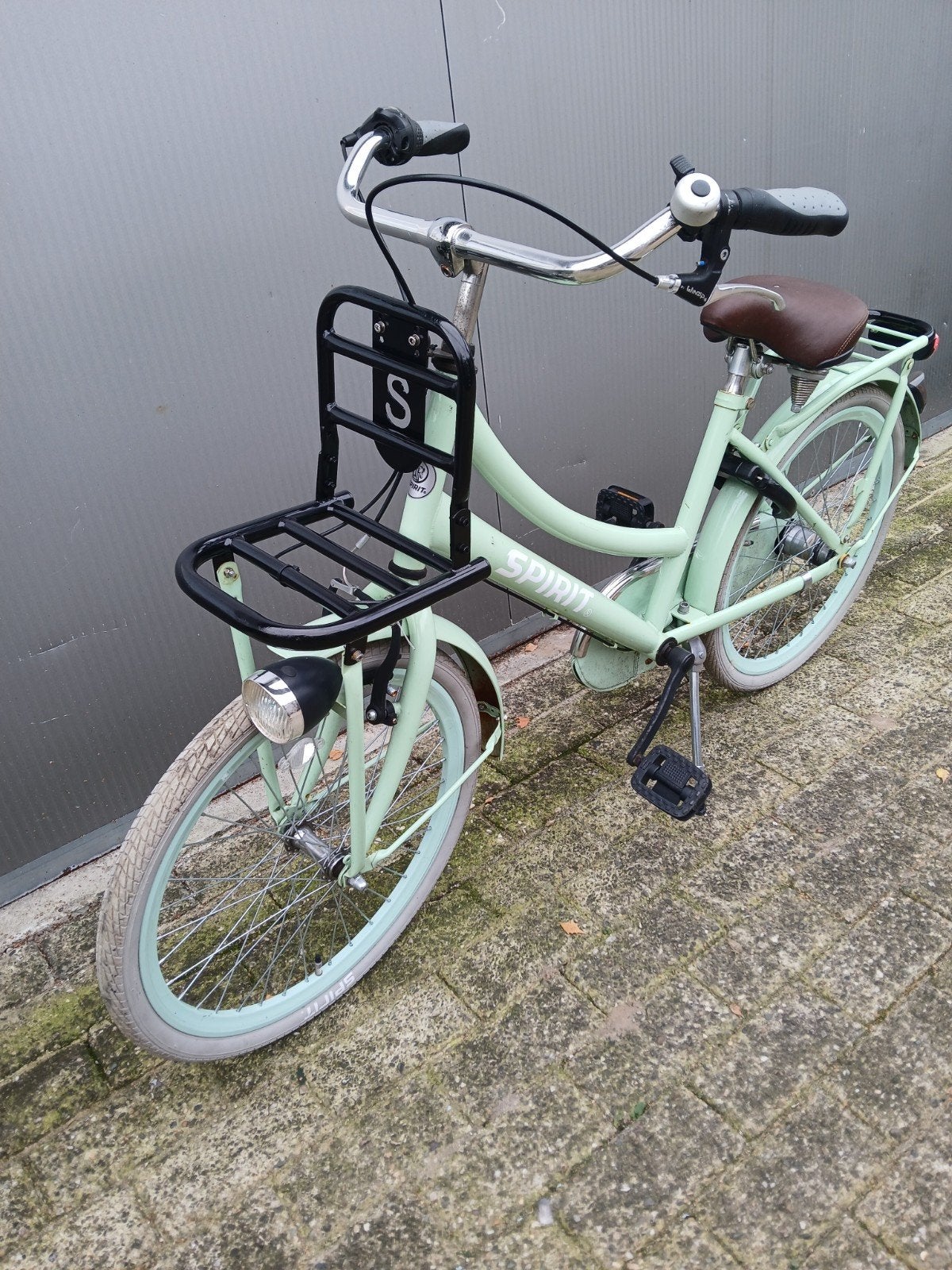Spirit transportfiets - Mintgroen - Zo goed als nieuw, Fietsen en Brommers, Terugtraprem, 22 inch, Gebruikt, Versnellingen