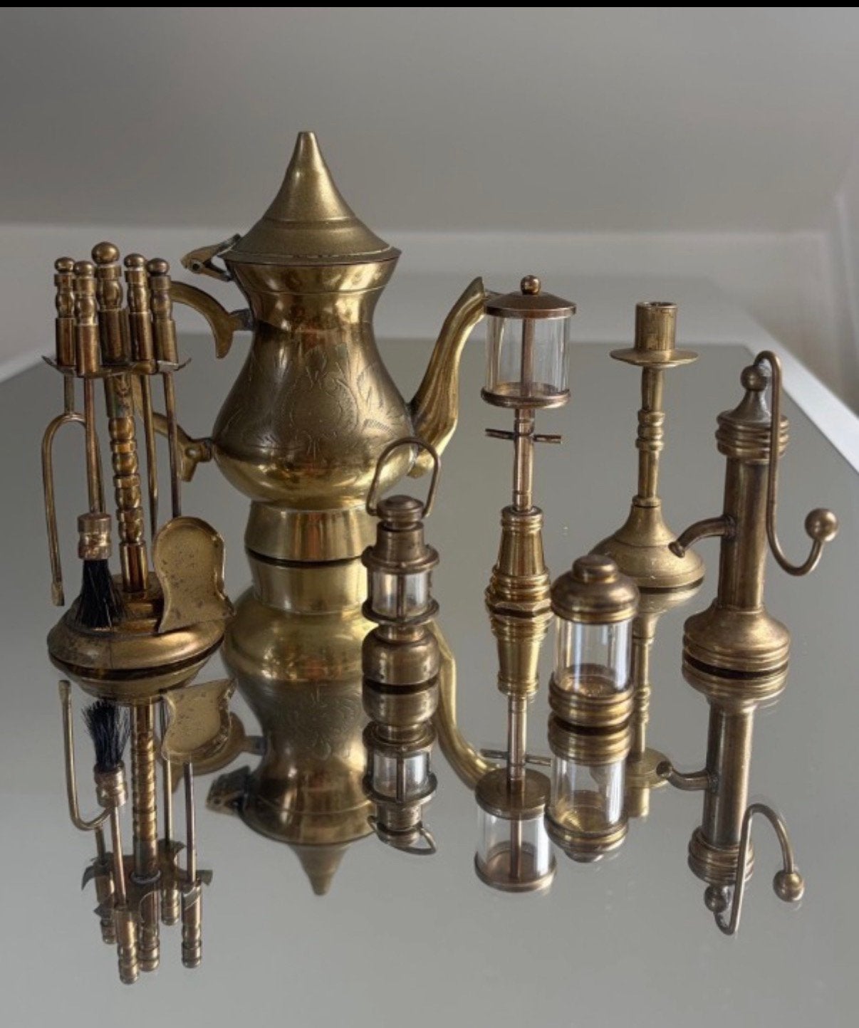Set van 7 vintage messing miniaturen – zeer decoratief, Verzamelen, Ophalen of Verzenden, Overige typen
