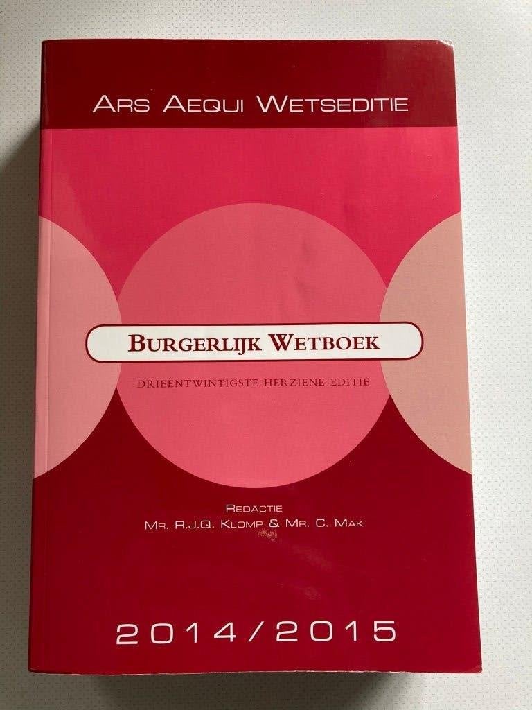 Burgerlijk Wetboek 2014/2015, Ophalen of Verzenden, Beta, Zo goed als nieuw, WO