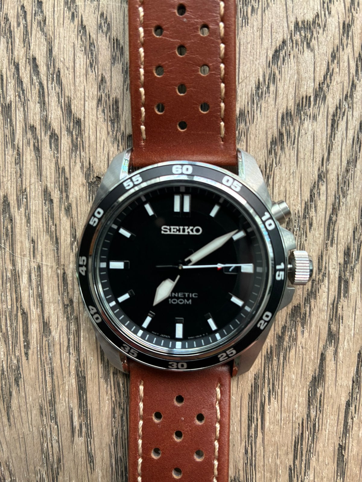 Seiko horloge Kinetic Analoog (SKA785P1), Ophalen of Verzenden, Zo goed als nieuw, Staal, Seiko