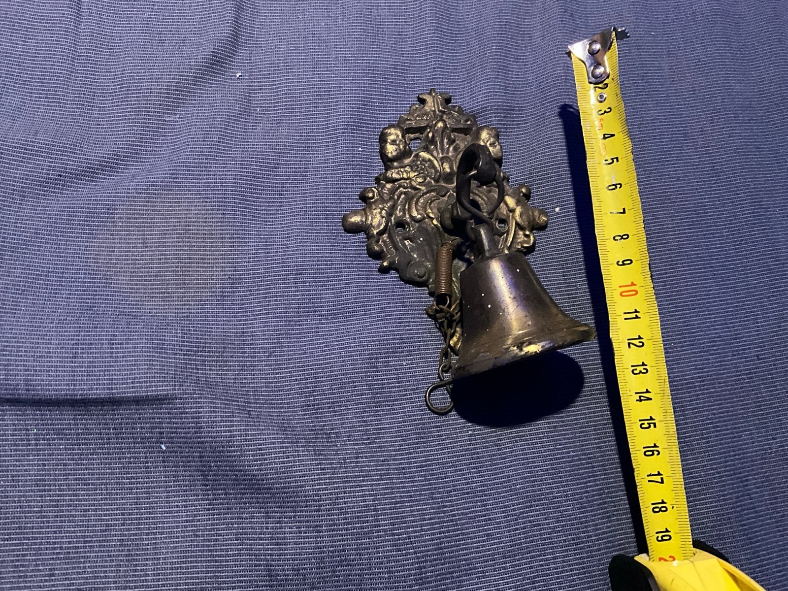Antieke Messing Deurbel met Engelen en Ornamenten, Ophalen of Verzenden