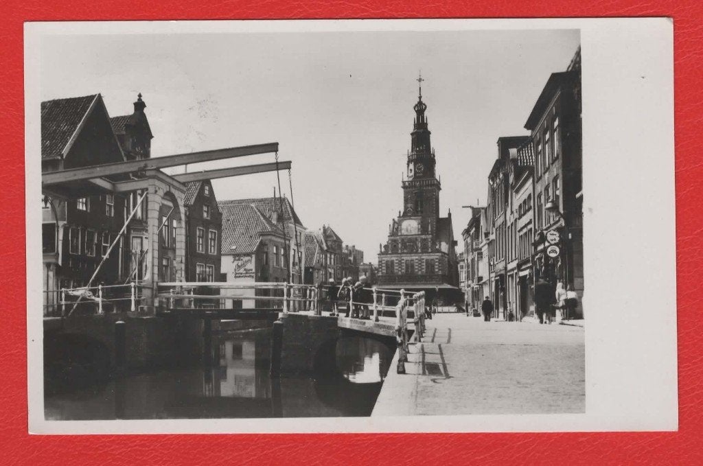 Alkmaar - Zijdam met Waaggebouw - 1946 (pst.st. Alkmaar), Verzamelen, Ophalen of Verzenden, 1940 tot 1960, Gelopen, Noord-Holland