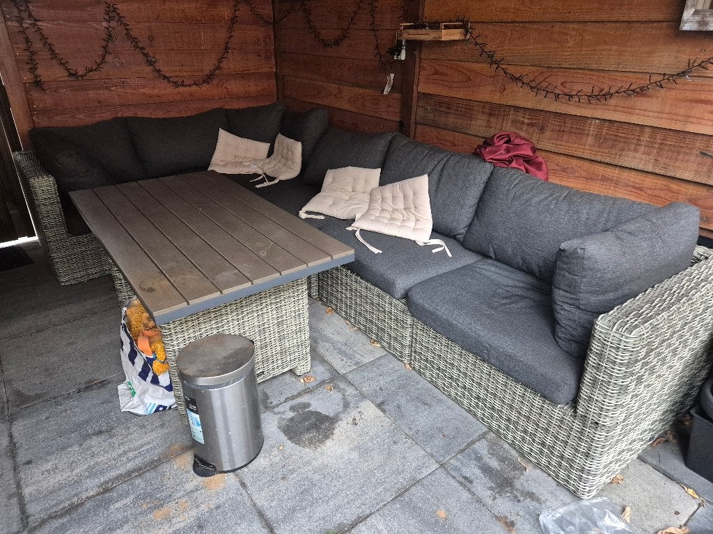 Garden Collections wicker loungeset 300x230 cm + tafel