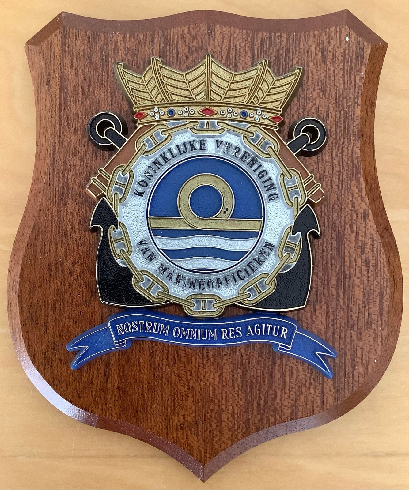 Wapenschild Koninklijke Vereniging van Marineofficieren, Ophalen of Verzenden, Gebruikt