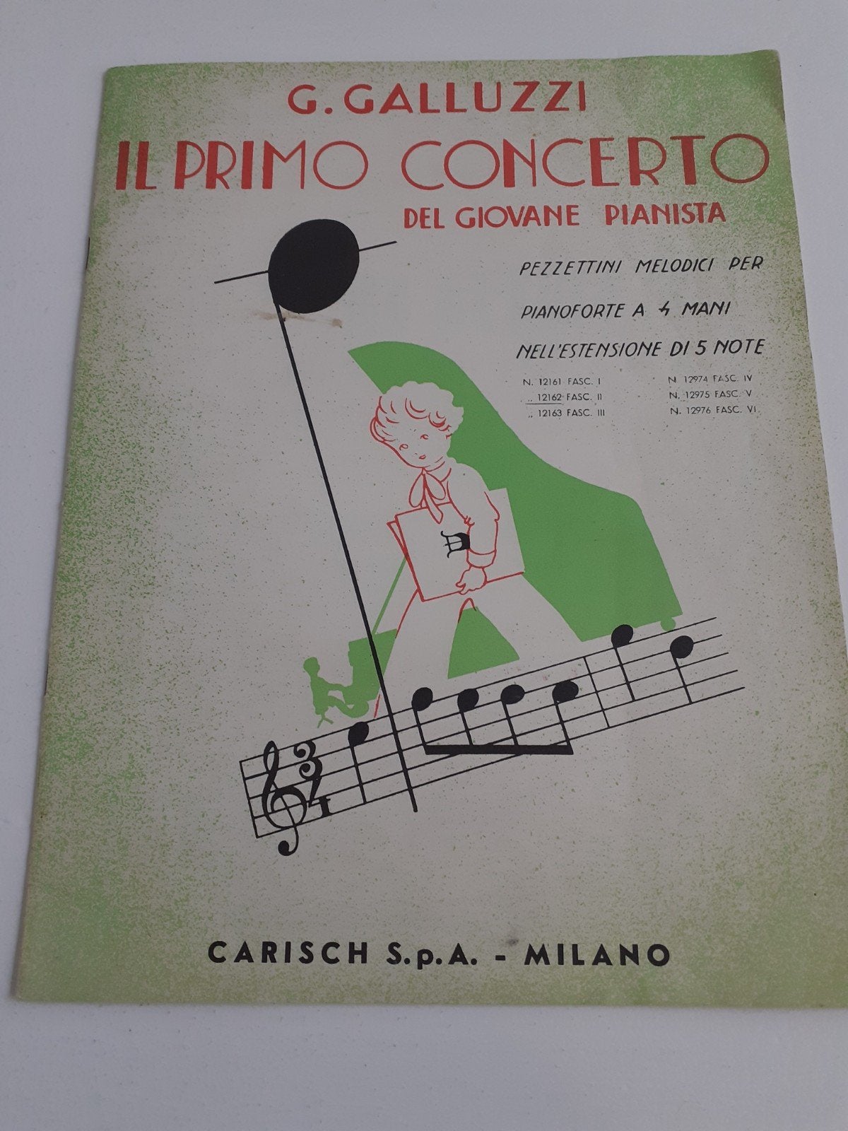 G. Galluzzi - Il Primo Concerto - Pianoforte 4 handen, Gebruikt, Klassiek, Les of Cursus, Ophalen of Verzenden