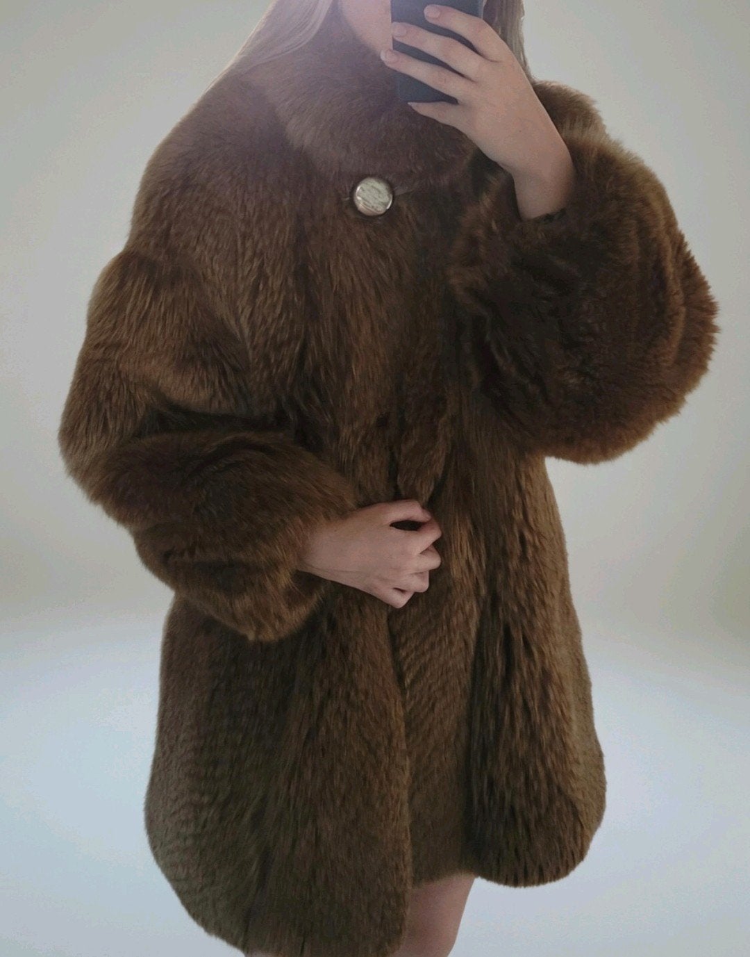 Luxe Cinnamon Fox Bruine Bontjas Fur Coat, Verzenden, Zo goed als nieuw, Bruin