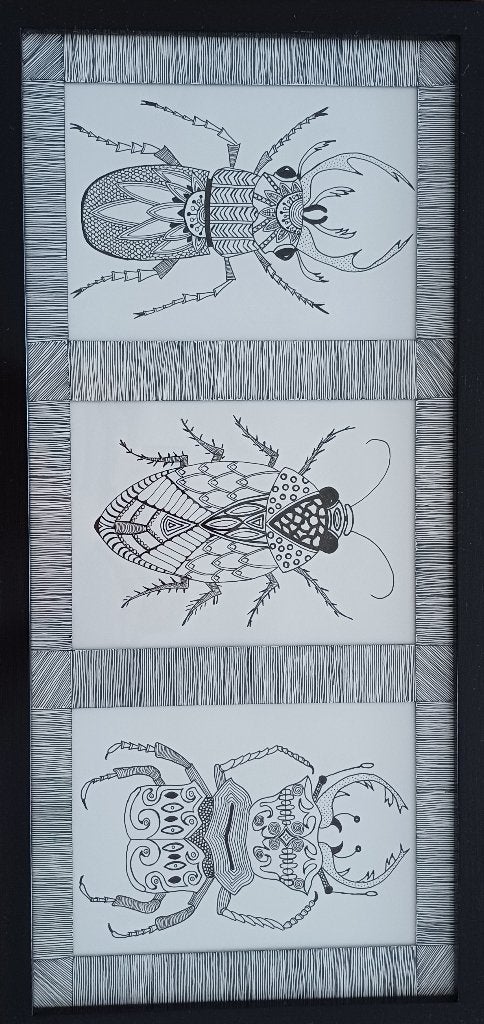 Zentangle tekening in lijst, Ophalen