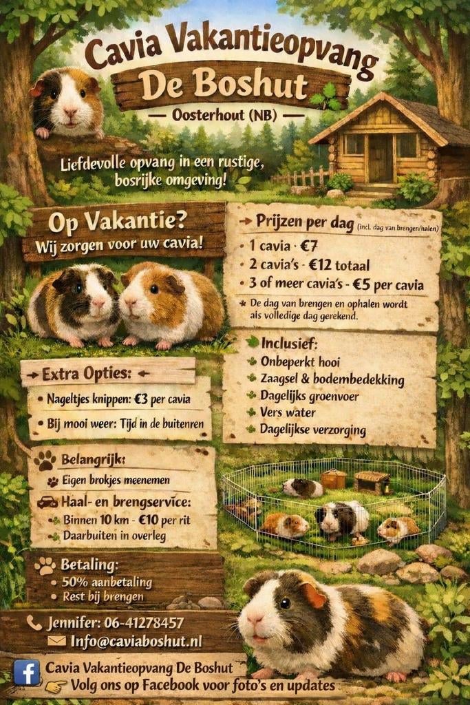 Cavia vakantieopvang De Boshut, Ophalen of Verzenden