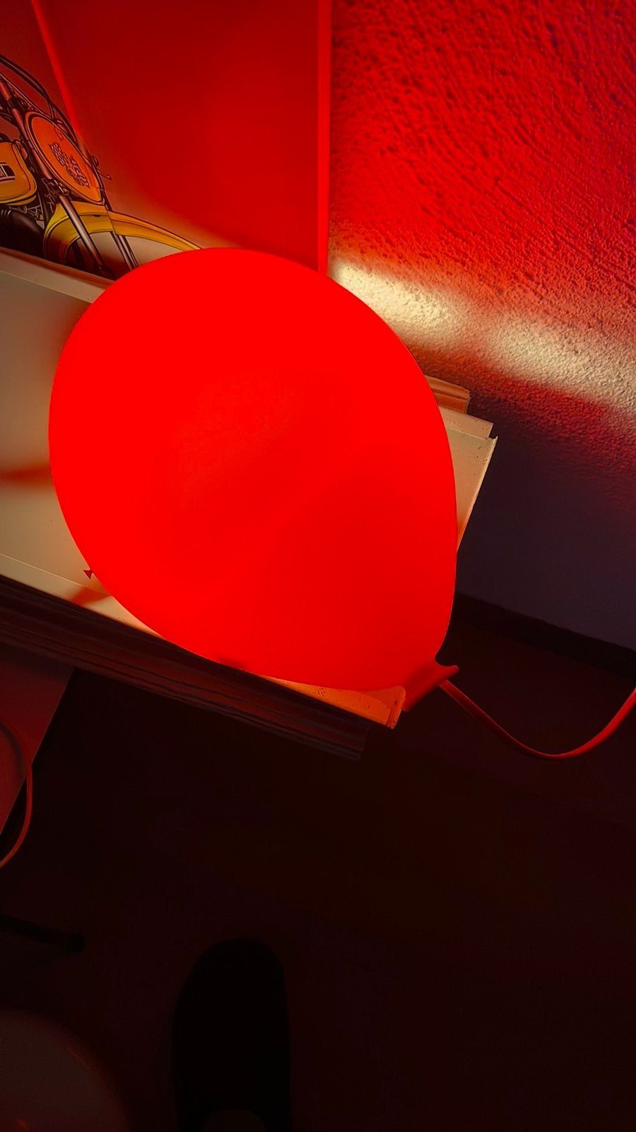 Vintage Ikea ballonlamp in prima staat., Ophalen of Verzenden, Gebruikt, Rood