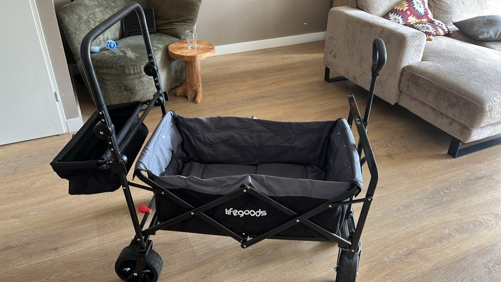 Opvouwbare LifeGoods bolderkar 120 kg. 103 ltr., Caravans en Kamperen, Bolderkarren, Ophalen, Opvouwbaar, Zo goed als nieuw