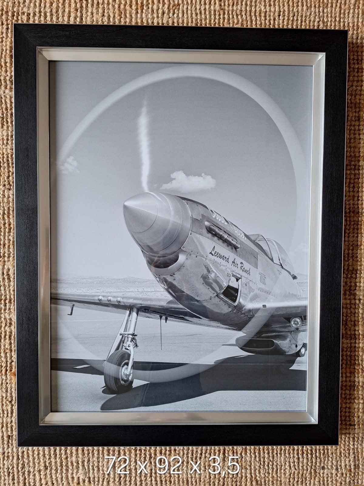 Lijst met foto draaiende propeller vliegtuig, Huis en Inrichting, Ophalen, Zo goed als nieuw, Foto of Poster, 75 – 100