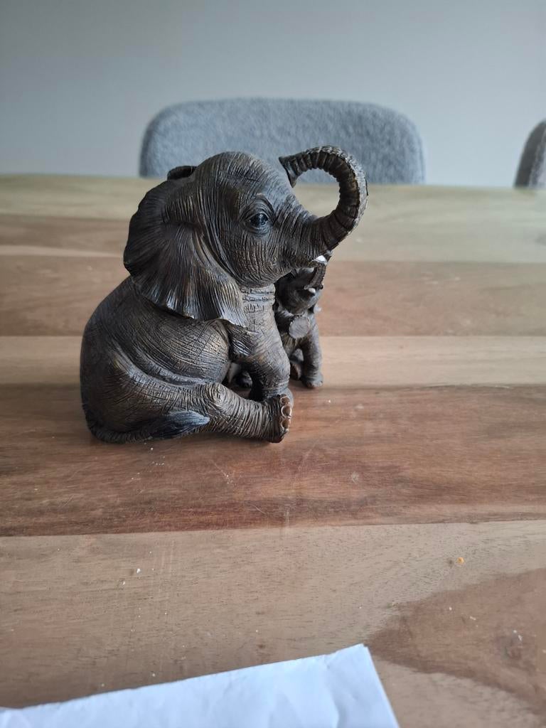 Schattig olifanten beeldje met jong, Verzamelen, Beelden en Beeldjes, Zo goed als nieuw, Dier, Ophalen of Verzenden