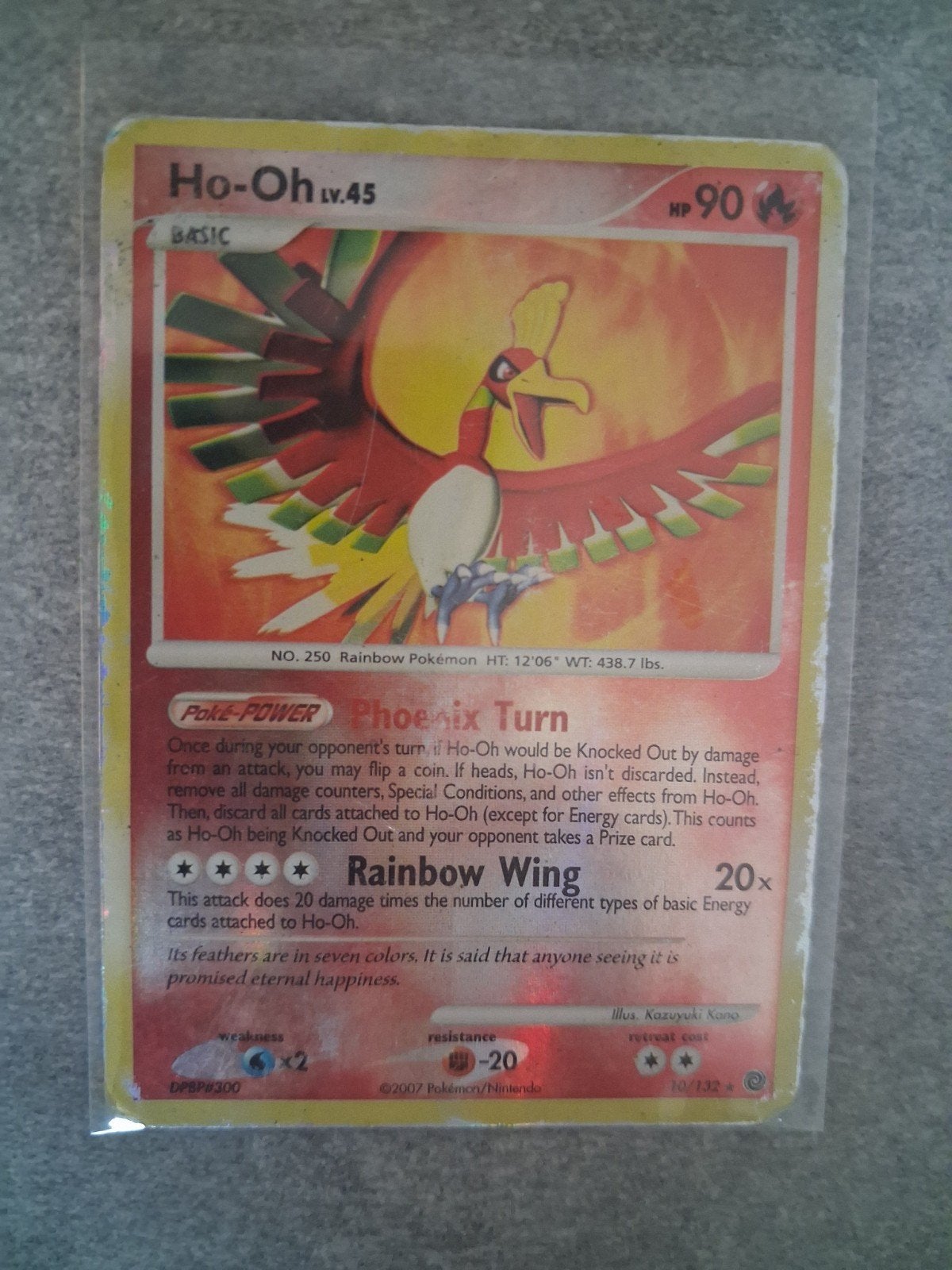 Ho-Oh Lv.45 Pokemon kaart - 10/132 reverse holo 2007, Ophalen of Verzenden, Gebruikt, Losse kaart