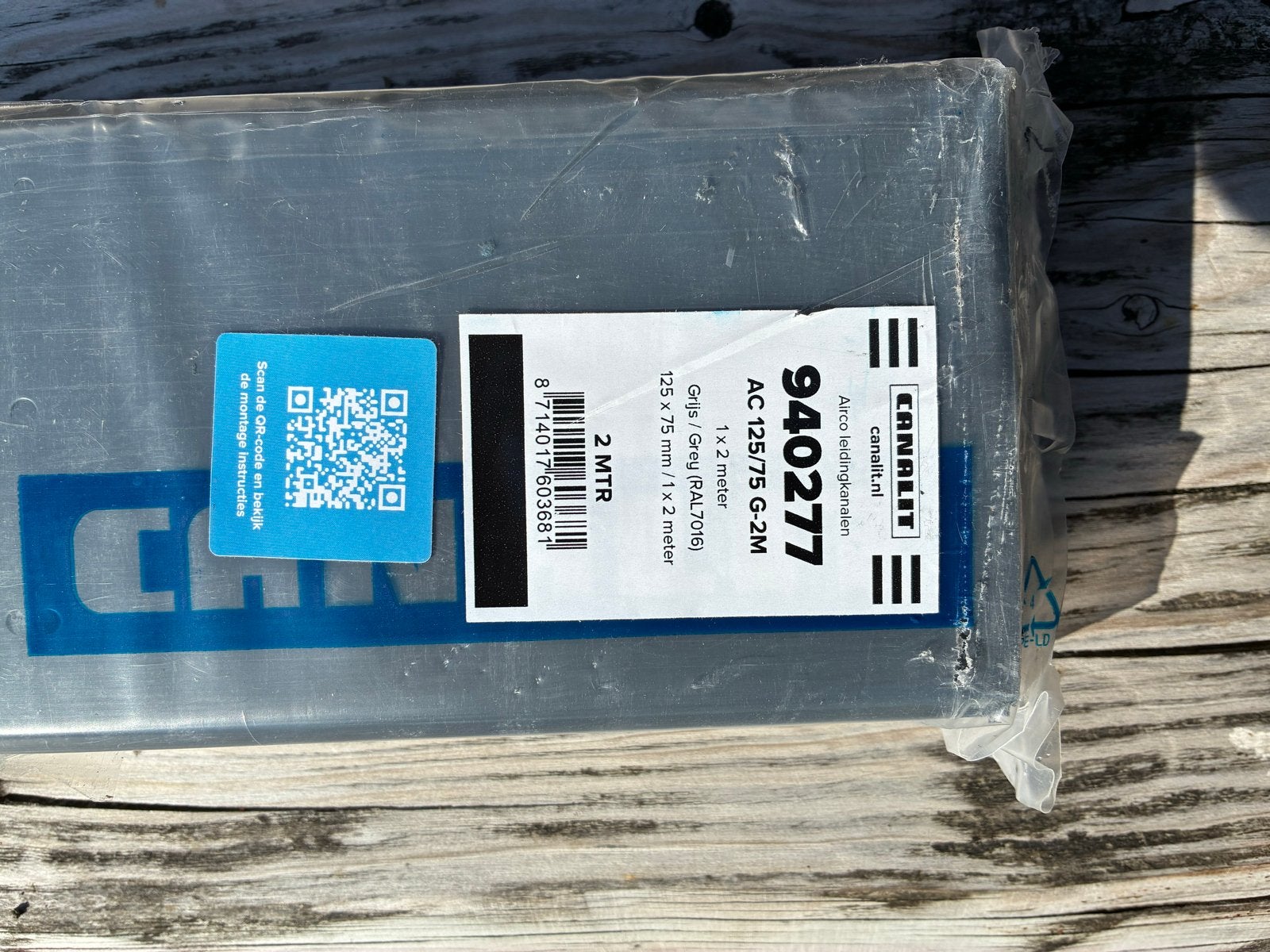 Canalit Airco leidinggoot AC 125/75 G-2M Grijs 2 meter, Witgoed en Apparatuur, Airco's, Ophalen, Nieuw