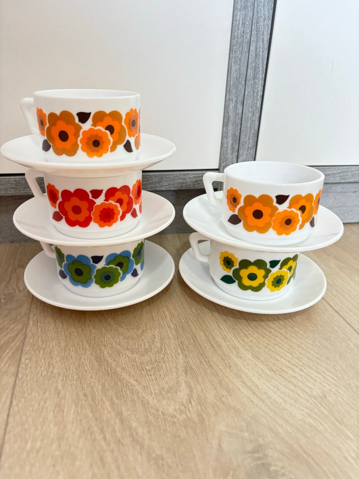 Vintage Arcopal Lotus Kop en Schotels - Jaren '70 Design, Ophalen