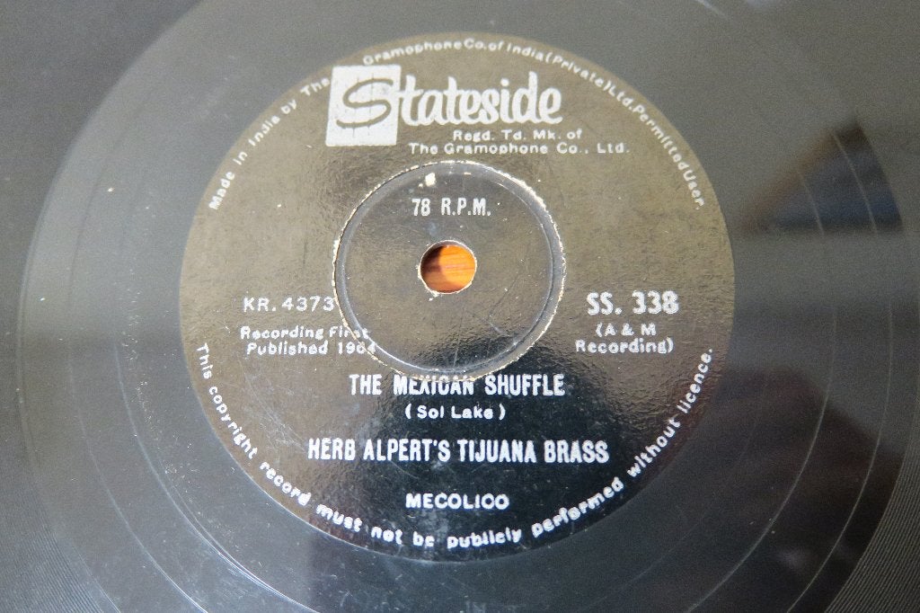 Herb Alpert's Tijuana Brass 78 toeren 78rpm grammofoonplaat, Gebruikt, 10 inch, Overige typen, Ophalen of Verzenden