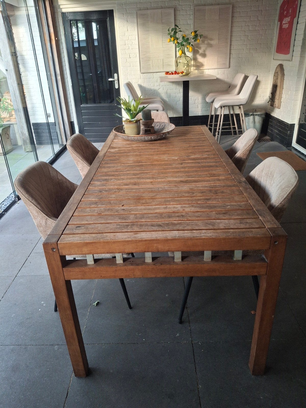 Robuuste houten eettafel - t.e.a.b., Ophalen, Gebruikt, Rustiek, 50 tot 100 cm