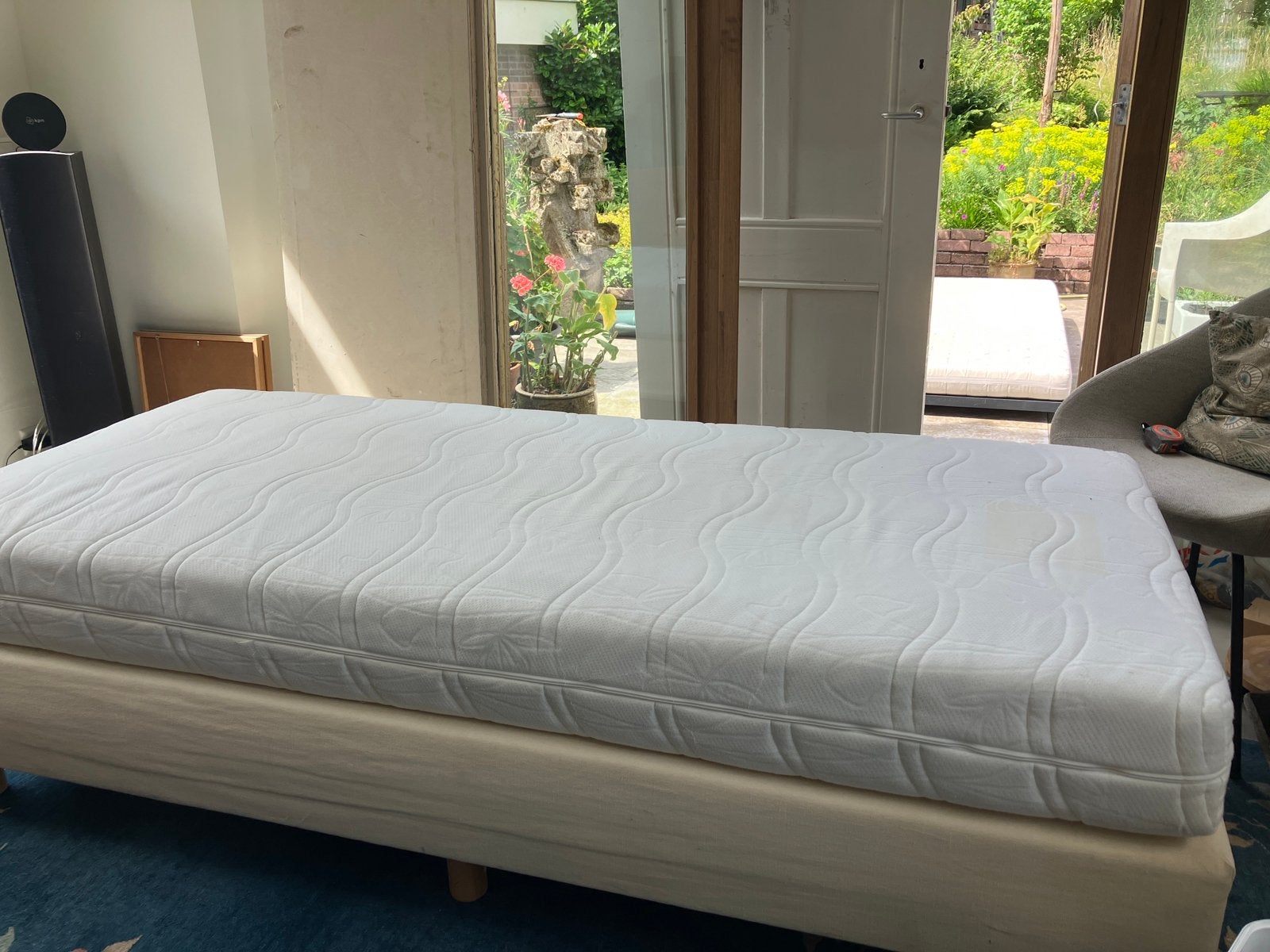 Luxe boxspring 90x200 merk Lambada, Ophalen, Gebruikt, 90 cm, Eenpersoons