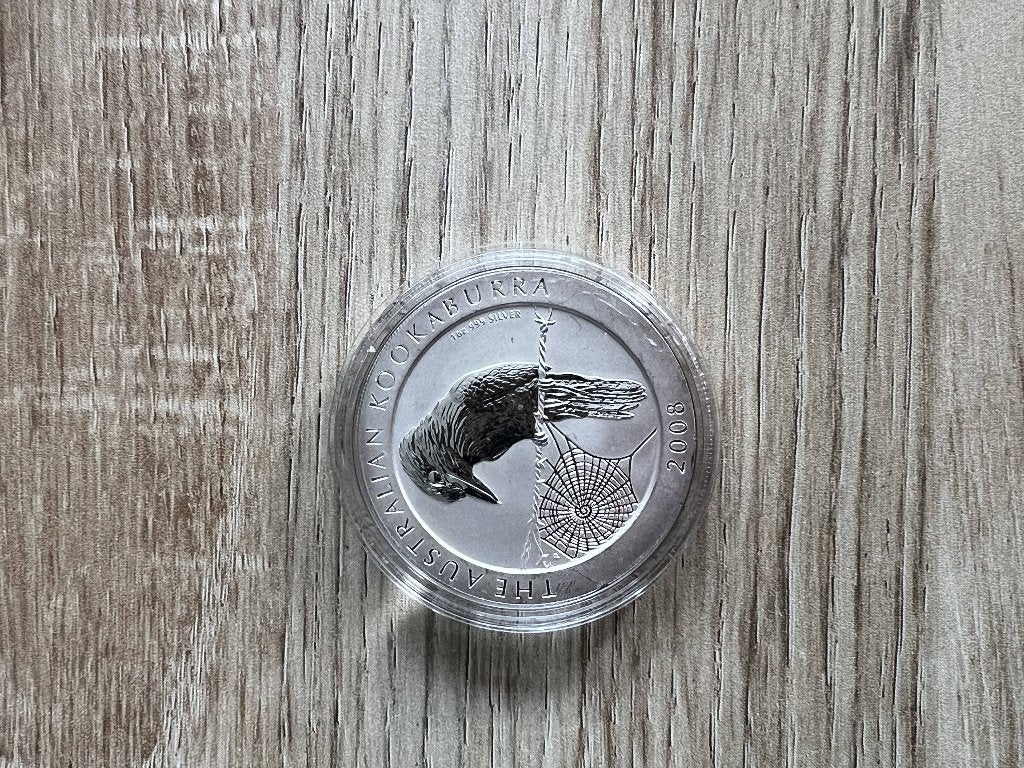 2008 Australische Kookaburra 1 Dollar Zilveren Munt, Ophalen of Verzenden, Losse munt, Zilver
