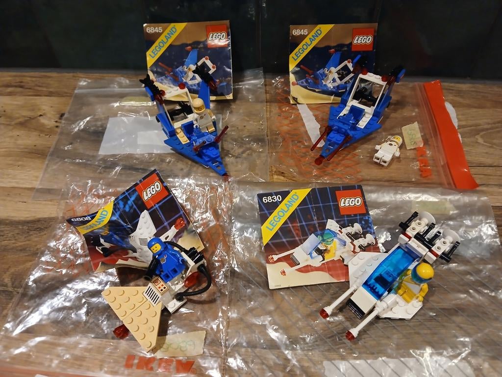 Lego Classic Space sets: 2x 6845, 6808, 6830 met instructies, Kinderen en Baby's, Speelgoed | Duplo en Lego, Gebruikt, Lego, Ophalen of Verzenden