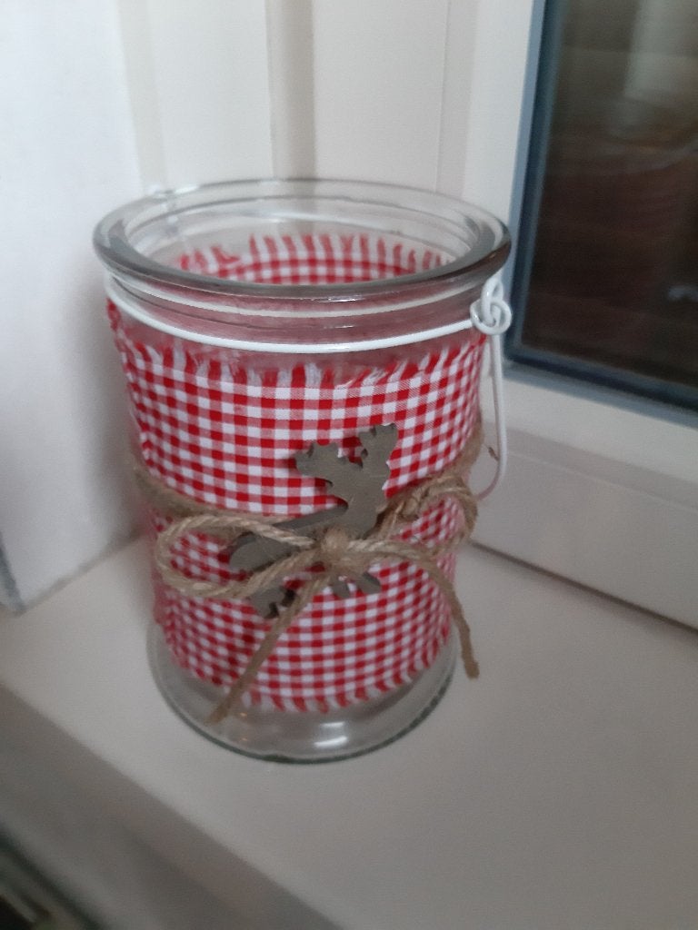Glazen windlicht voor Kerst., Verzenden, Nieuw