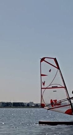 Grommet Kinder windsurfset 3.0m² compleet met giek en mast, Watersport en Boten, Ophalen, Gebruikt, Zeil