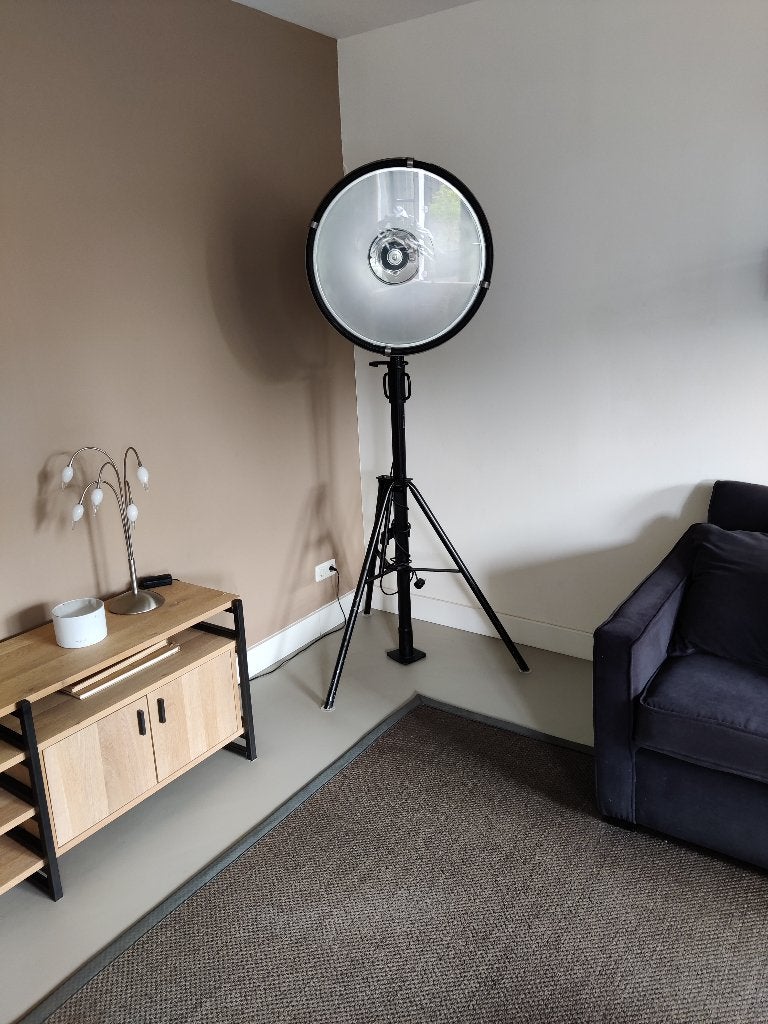 Industriële Vloerspot / Fabriekslamp - Uniek vintage stuk, Ophalen, Gebruikt, 200 cm of meer, Metaal