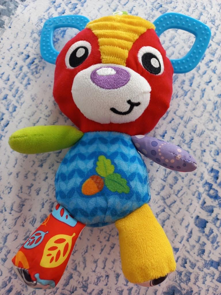 Kleurrijke bijtring/knuffel Felix Vos, Ophalen of Verzenden, Zo goed als nieuw, Overige typen