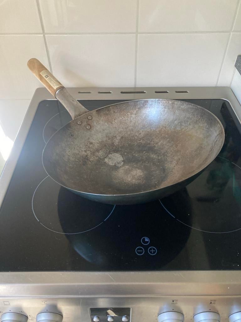 Wokpan - Heusschen & Schrouff - voor Gasfornuis Goede staat, Ophalen of Verzenden, Gebruikt, Metaal
