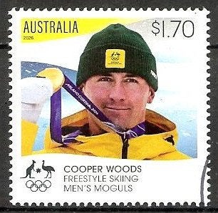645 Australië 2026 Winter Olympics Gold Winners, Verzenden, Gestempeld