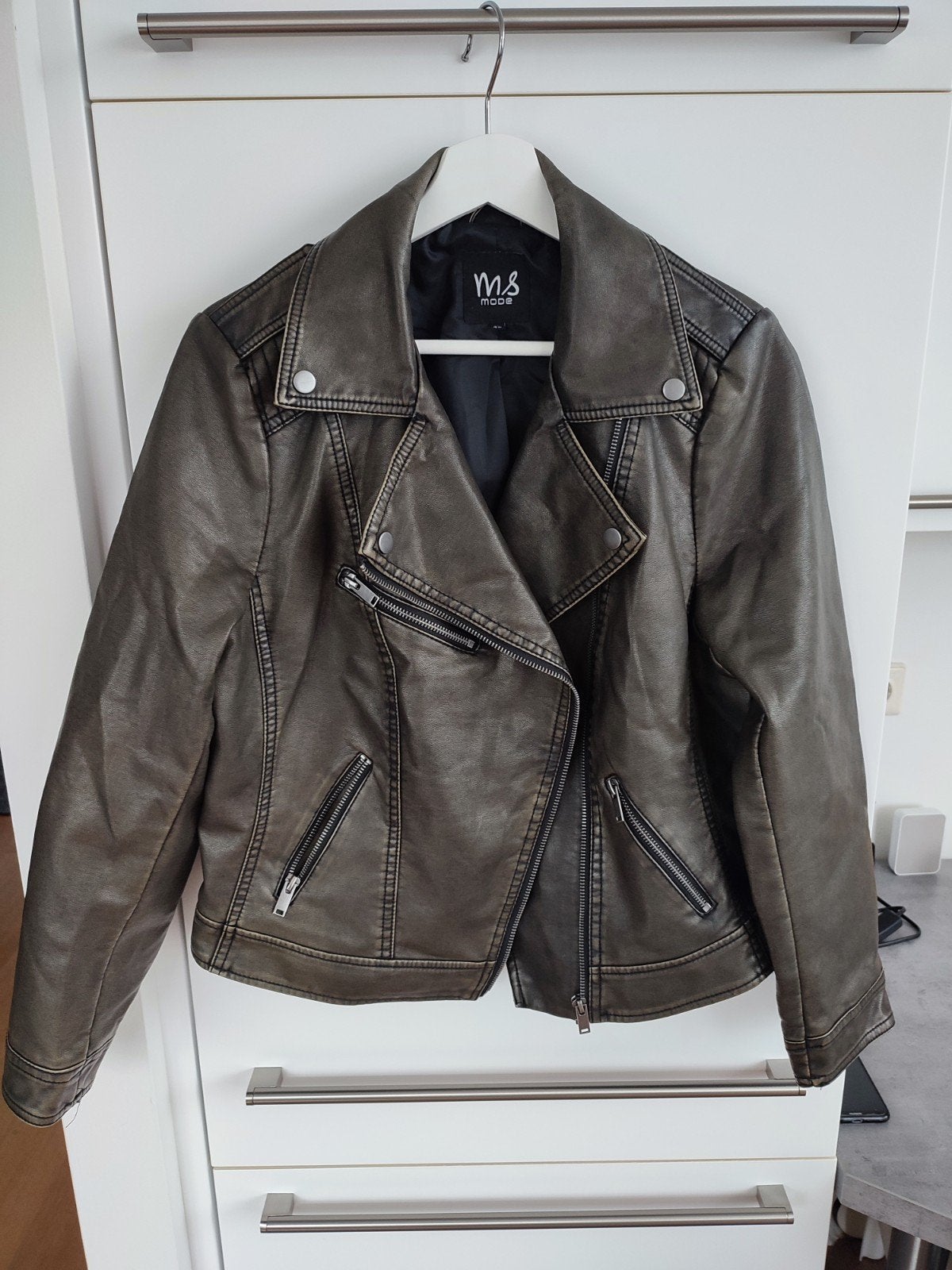 MS Mode Bikerjack - Maat 42, Maat 42/44 (L), Ophalen of Verzenden, MS Mode, Grijs