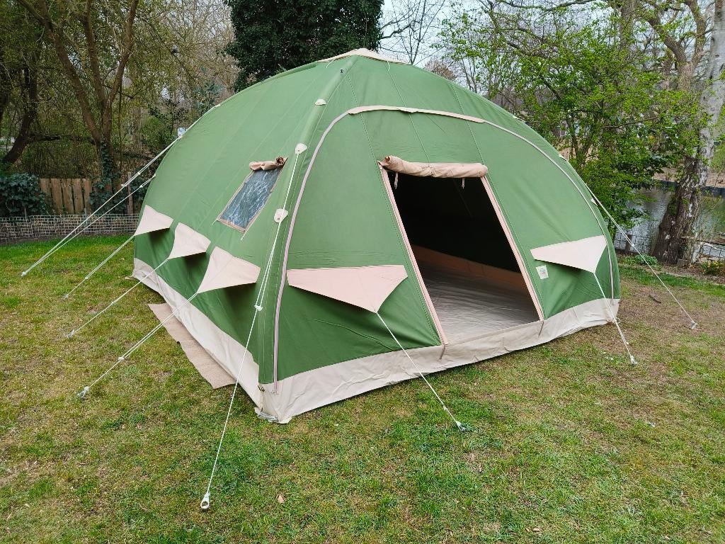Karsten tent (380 x 380 groen), Caravans en Kamperen, Ophalen, Gebruikt, Tot en met 6
