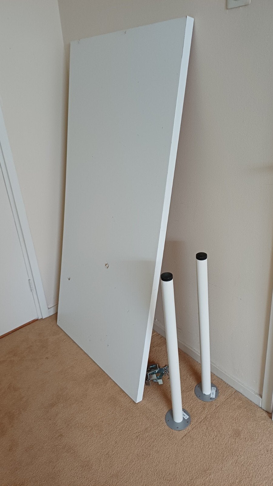 Bureablad 150x75 cm met poten en bevestigingsmateriaal, Ophalen