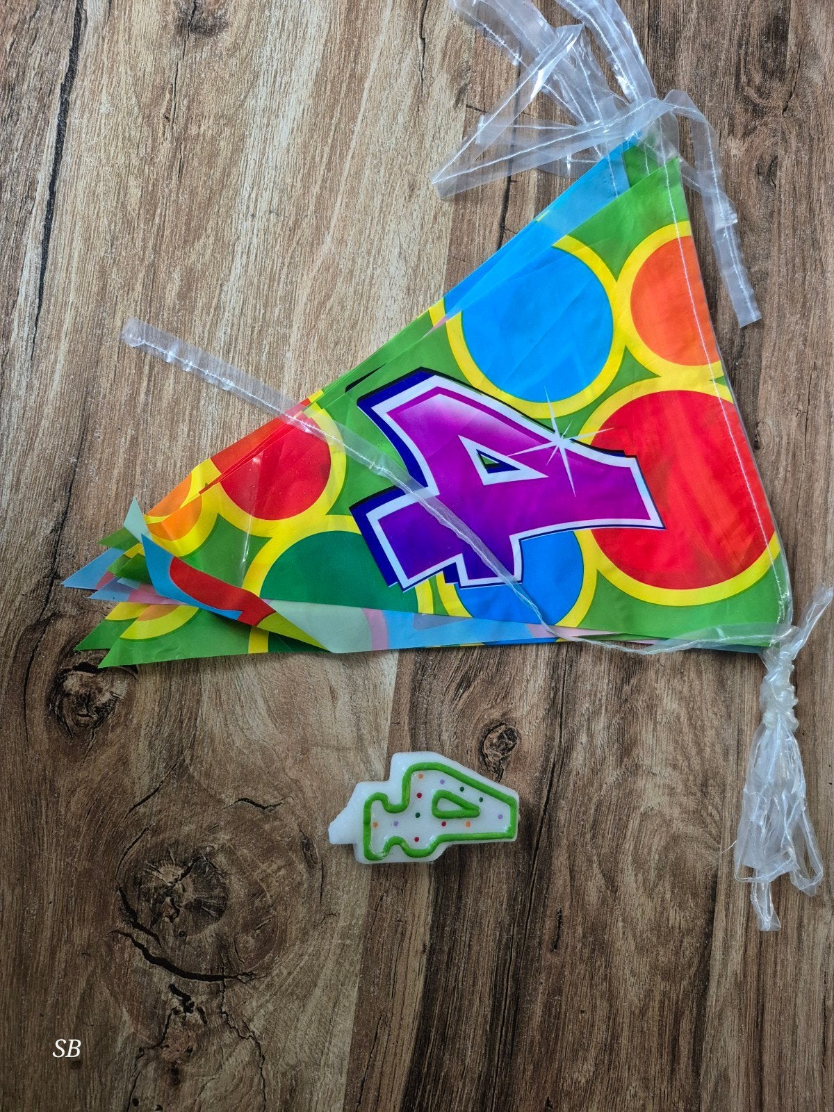 Feestpakket 4 jaar: Slinger en Kaarsje, Ophalen, Nieuw, Feestartikel, Verjaardag