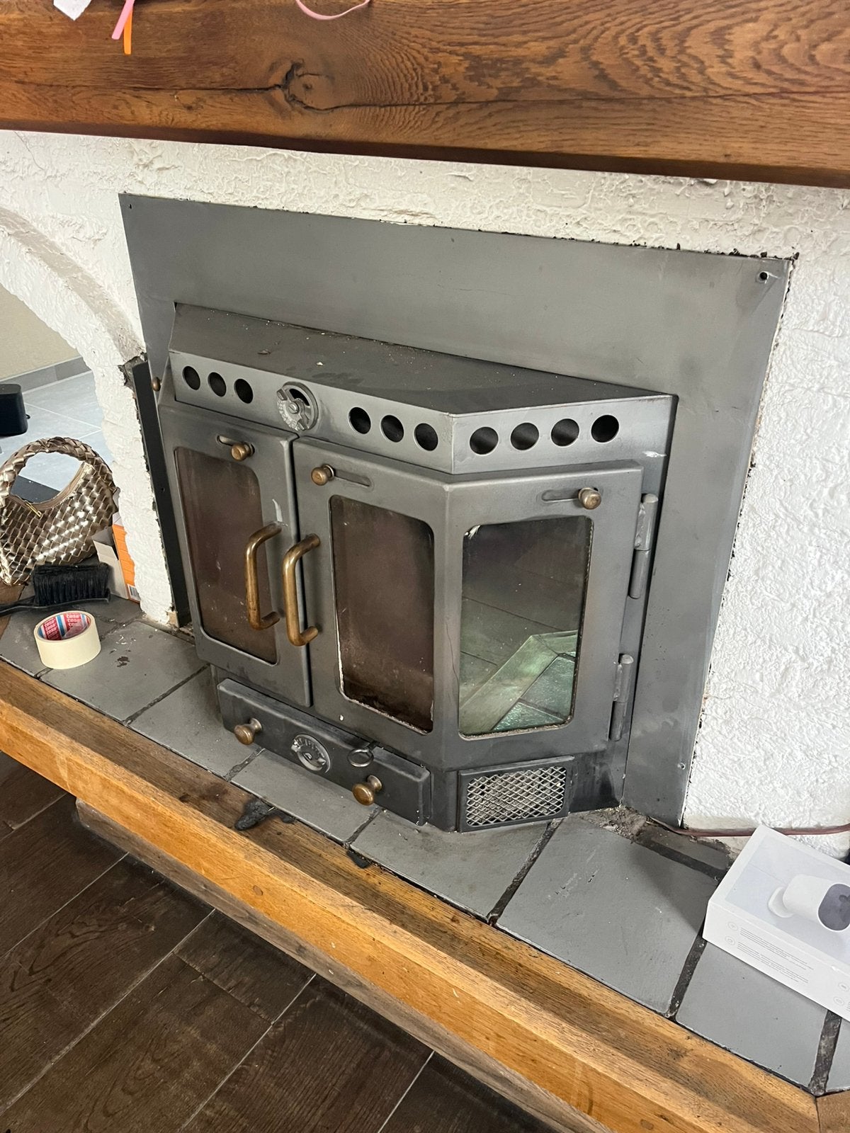 Barbas houtkachel gebruikt, Huis en Inrichting, Haarden, Ophalen, Zo goed als nieuw, Inbouwhaard, Houthaard