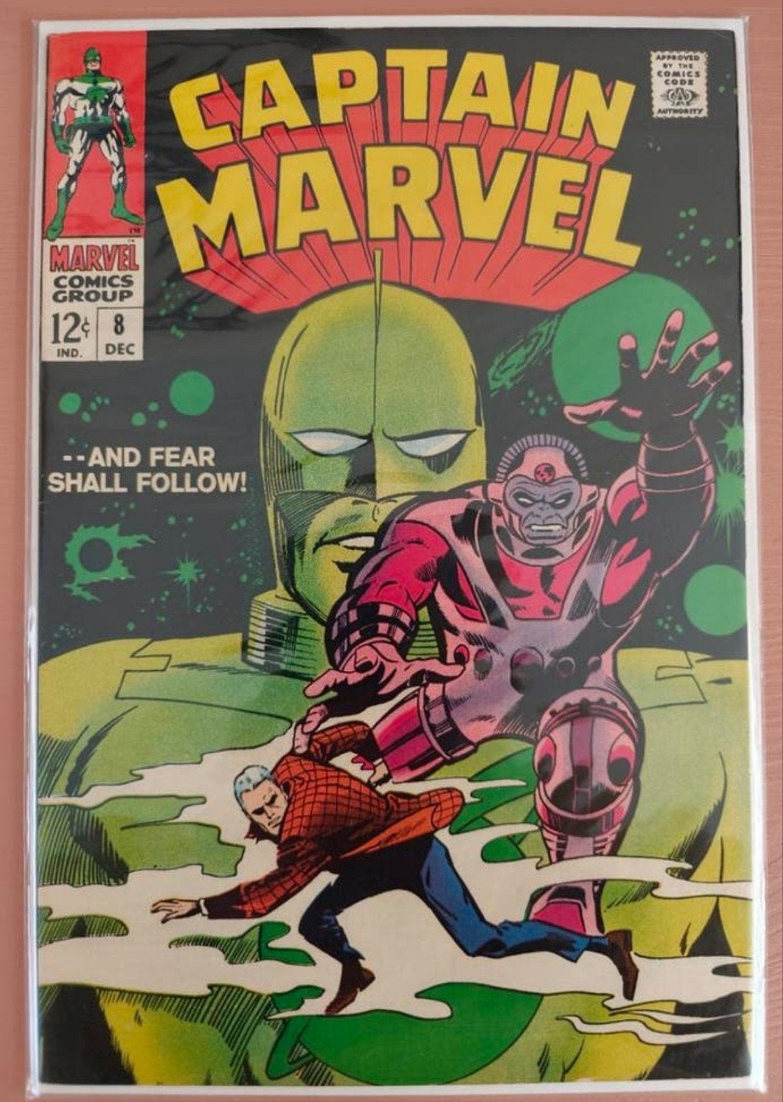 Captain Marvel #8 (1968), Boeken, Strips | Comics, Zo goed als nieuw, Eén comic, Amerika, Ophalen of Verzenden