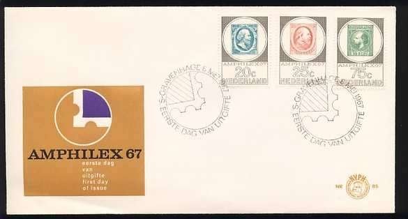 Nederland FDC E85 Zonder Adres, Amphilex 1967, Ophalen of Verzenden, Onbeschreven, Nederland
