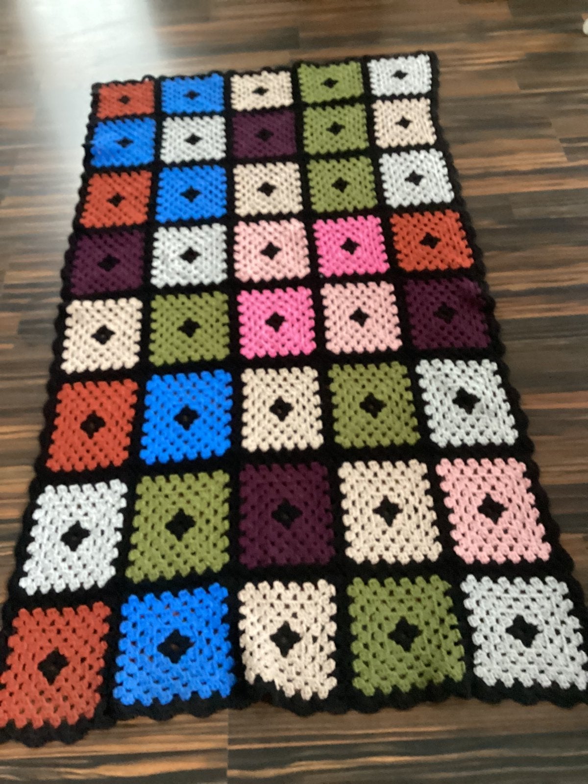 Vrolijke kleuren plaid, Overige kleuren, Gehaakt, Wol, Zo goed als nieuw