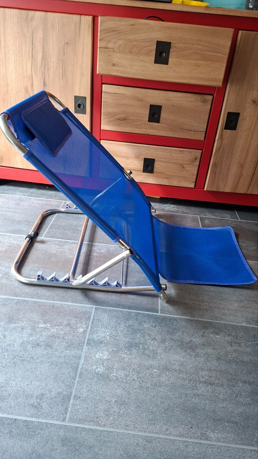 Sumoh verstelbare rugsteun 5 standen inklapbaar blauw, Ophalen, Blauw, Rugsteun, Zo goed als nieuw